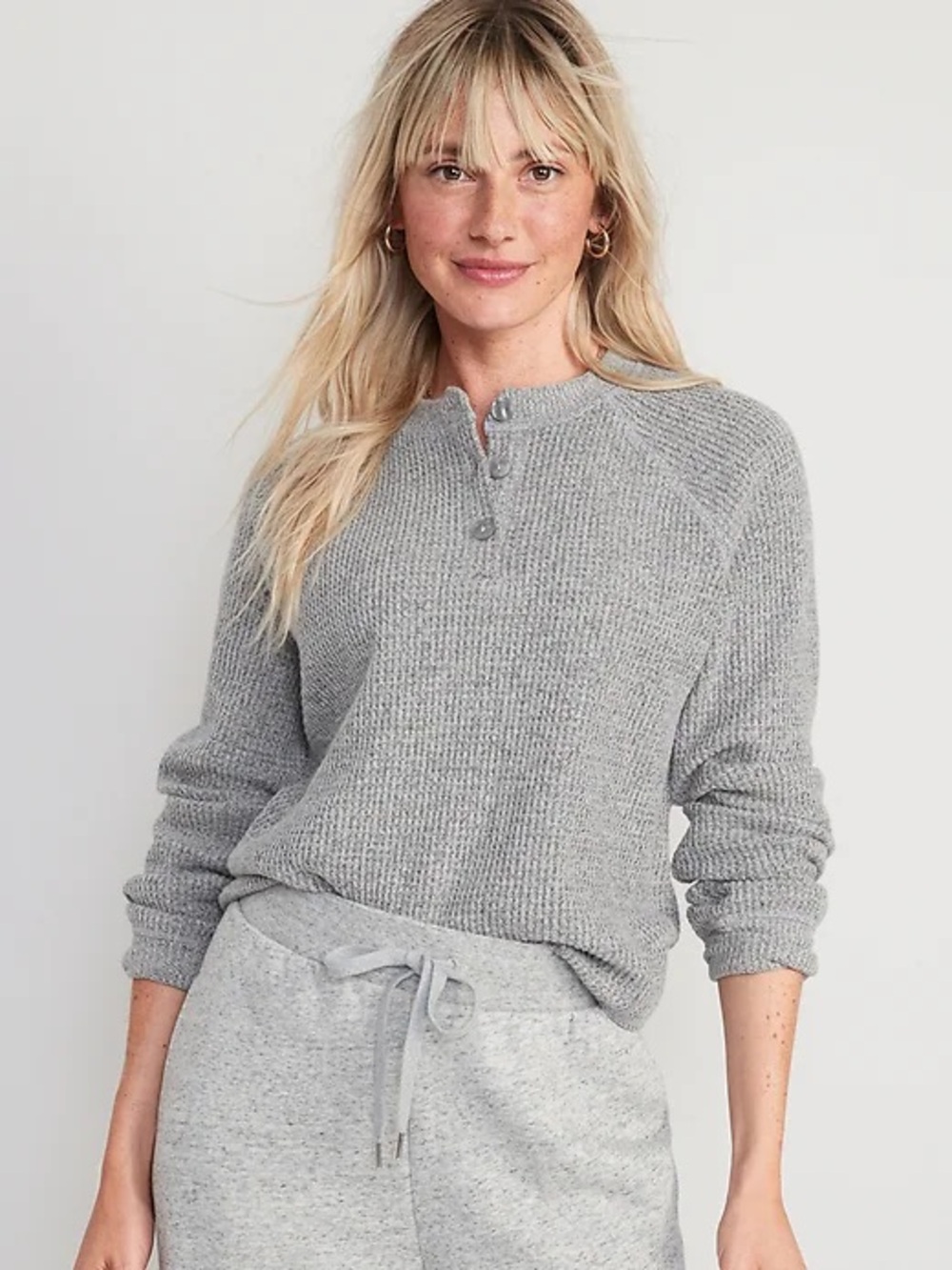 Old Navy waffle-knit button-down long-sleeve top